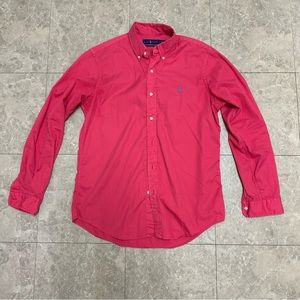 Men's Polo Hot Pink Button Down Shirt